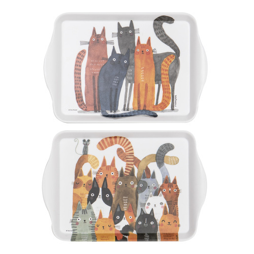 Quirky Cats Set of 2 Melamine Scatter Trays