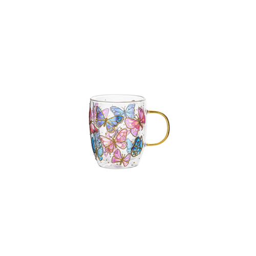 Nature's Keepers Butterfly Double Walled Glass Mug