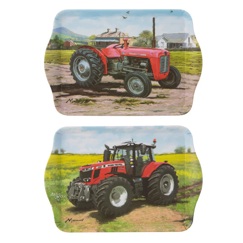 Ashdene Tractors Then/Now Collection Set of 2 Melamine Massey Ferguson Scatter Trays