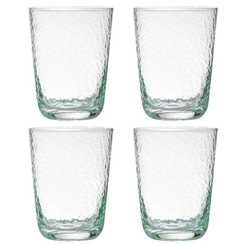 Ladelle Dimpled Seafoam Set of 4 Glass Tumblers
