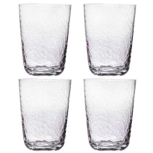 Ladelle Dimpled Midnight Set of 4 Glass Tumblers