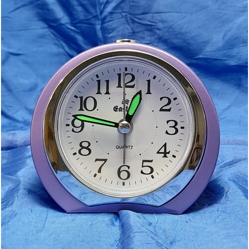Purple Small Alarm Clock with Luminous Hands - 6111