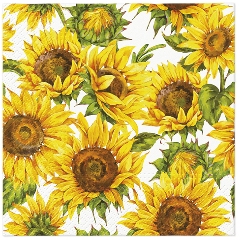 3-ply Tissue Dancing Sunflowers Napkin 33 x 33cm (Pack of 20)