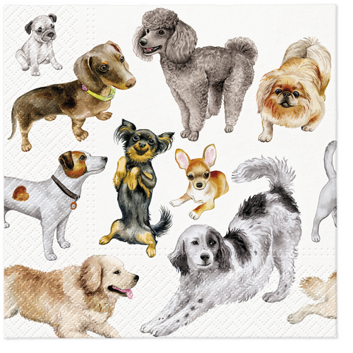 3-ply Tissue Dogs Happiness Napkin 33 x 33cm (Pack of 20)