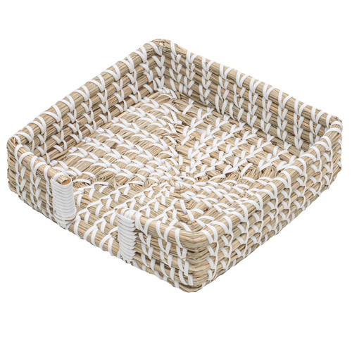 Seagrass Woven White Napkin Holder