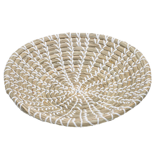 Seagrass Woven White Bowl