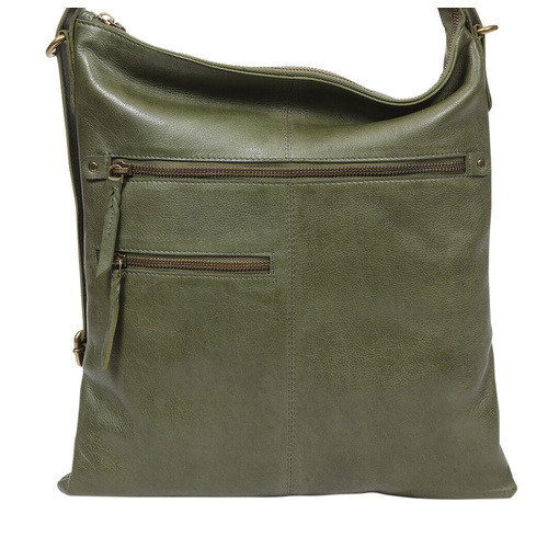 Modapelle Olive Leather Large Hobo/Shoulder/Backpack