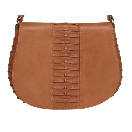 Modapelle Tan Vintage Cow Leather Cross Body Bag