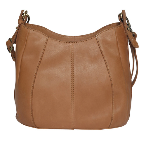 Modapelle Tan Vintage Cow Leather Cross Body / Shoulder Bag