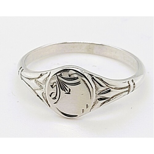 Sterling Silver Oval Signet Ring AUS Size K