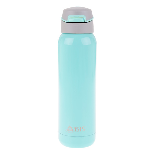 Stainless Steel Double Wall Insulated Sports Bottle with Straw - Spearmint