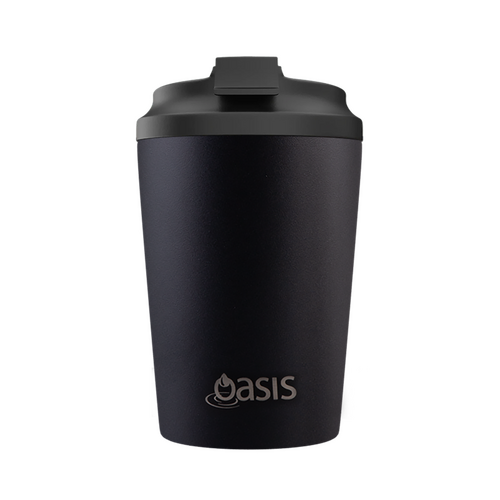 Oasis Black Ceramic Lined Stainless Steel Double Wall Insulated Coffee Cup