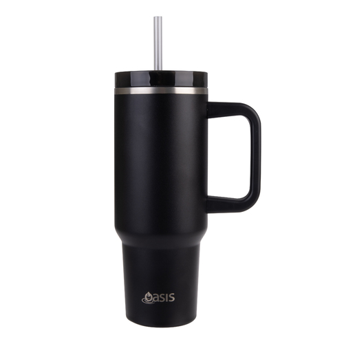 Stainless Steel Double Wall Insulated Black Commuter 1.2 Litre Travel Tumbler