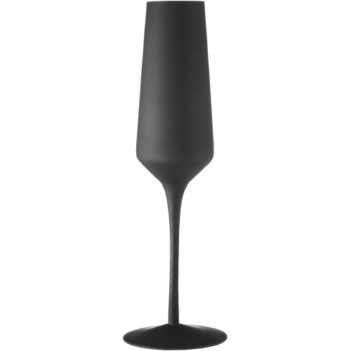 Aurora Set of 2 Matte Black 225ml Champagne Glasses