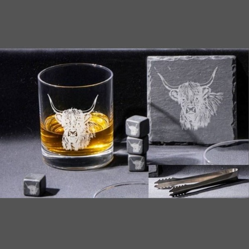 Tempa 9 Piece Whisky Business 350ml Highland Cow Whisky Set