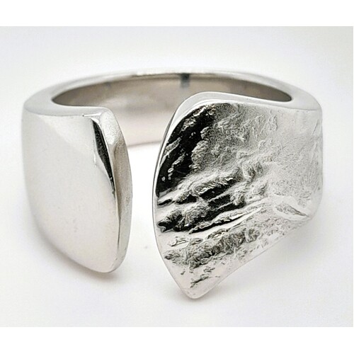 Sterling Silver Textured Tapered Ring AUS Size R½