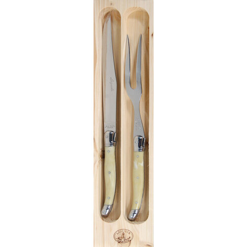 Jean Dubost Laguiole Deluxe Light Horn 2 Piece Carving Set