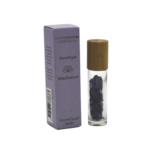 Crystal Carvings Meditation/Amethyst AromaCrystal Roller