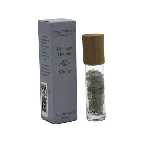 Crystal Carvings Clarity/Rainbow Fluorite AromaCrystal Roller