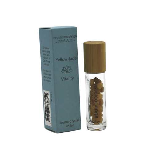 Crystal Carvings Vitality/Yellow Jade AromaCrystal Roller