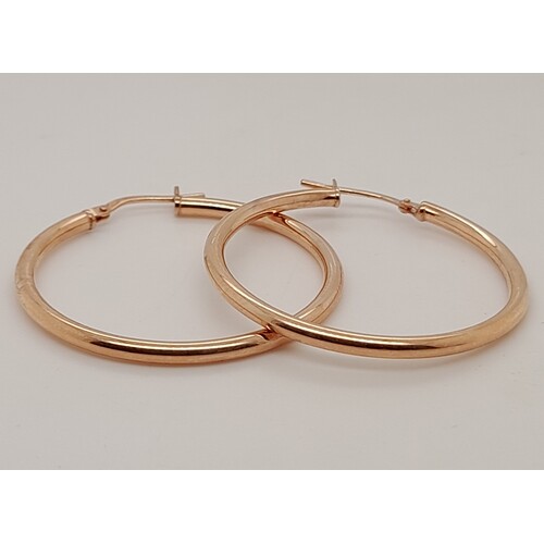 9 Carat Rose Gold Sterling Silver Filled Hoop Earrings