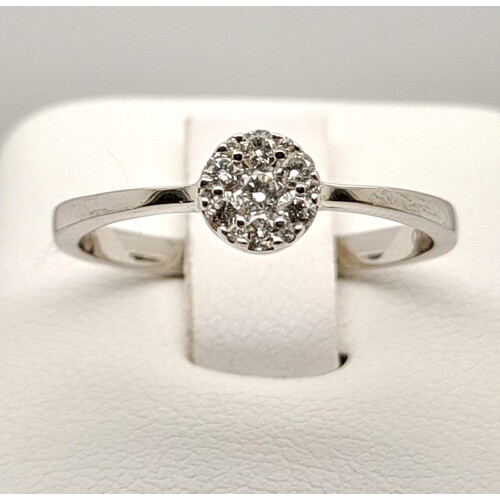 9 Carat White Gold Diamond Ring AUS Size M½
