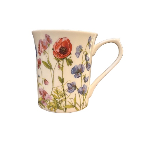 Queens By Churchill 2AT Aquarelle Sweet Pea 200ml/7oz Royale Fine Bone China Mug
