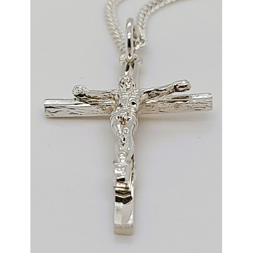 Sterling Silver Large Crucifix Pendant