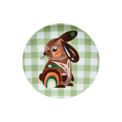 Pete Cromer Barn Friends Porcelain 20cm Green Bunny Plate