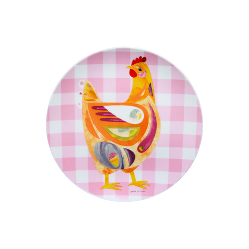 Pete Cromer Barn Friends Porcelain 20cm Pink Chook Plate