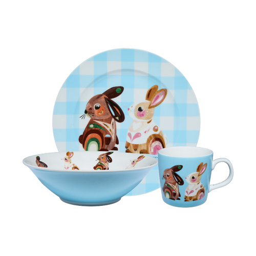 Pete Cromer Barn Friends 3 Piece Bunny Dinner Set