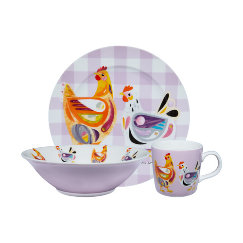 Pete Cromer Barn Friends 3 Piece Chook Dinner Set
