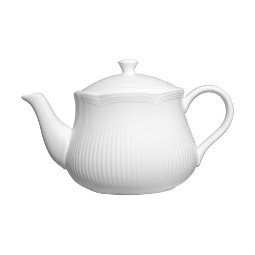 White Basics Rococo Collection 570ml Porcelain Teapot