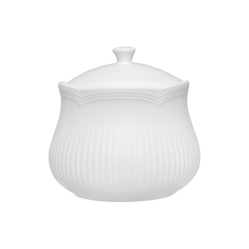 White Basics Rococo Collection Porcelain Sugar Bowl