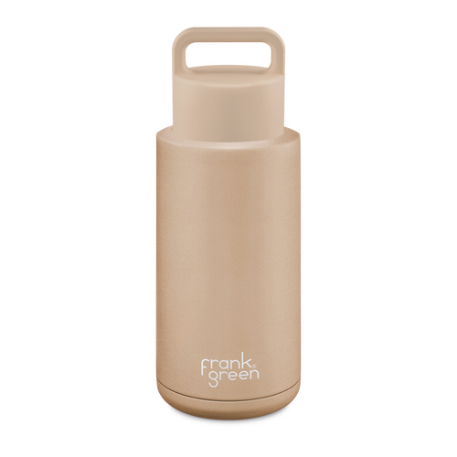 1000ml (34oz) Soft Stone Stainless Steel Ceramic Reusable Bottle with Grip Lid