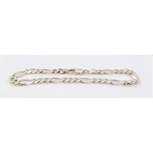 21cm Sterling Silver Figaro Link Bracelet