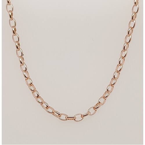 9 Carat Rose Gold Belcher Link 50cm Chain