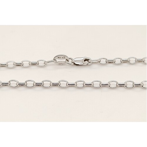 9 Carat White Gold 50cm Oval Belcher Link Chain BO1 9WG-50