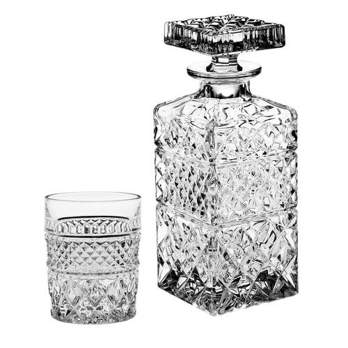Bohemia Crystal Madison Decanter with set of 2 Double Old Fashioned Tumblers
