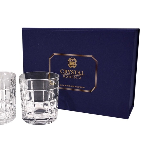 Bohemia Crystal Time Square 2 Piece Set 320ml DOF Glasses Z.048.025