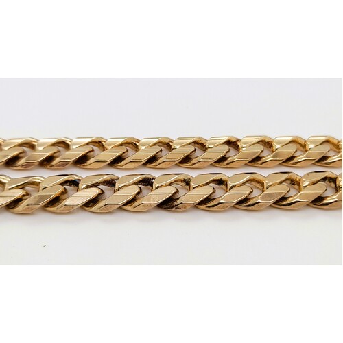 Hard Gold Plated Sterling Silver 60cm Italian Diamond Cut Curb Link Chain CLEARANCE