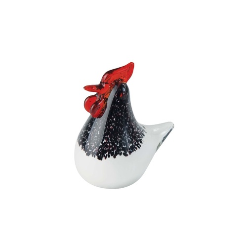 Coloured Glass White Chook Ornament 