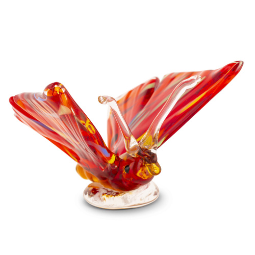 The Russell Collection Zibo Art Glass Papilio Rouge Butterfly Ornament