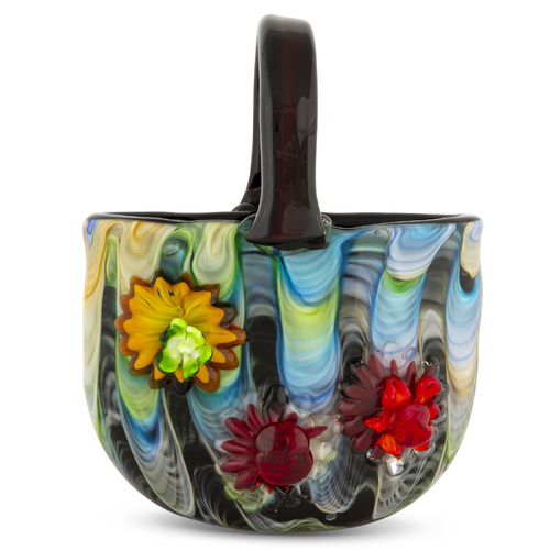 Zibo Art Glass Sunflower Bag Vase