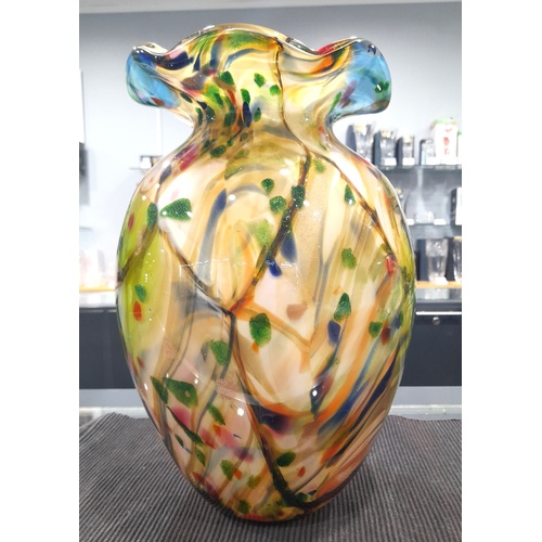 Zibo Art Glass Cerulian Vase
