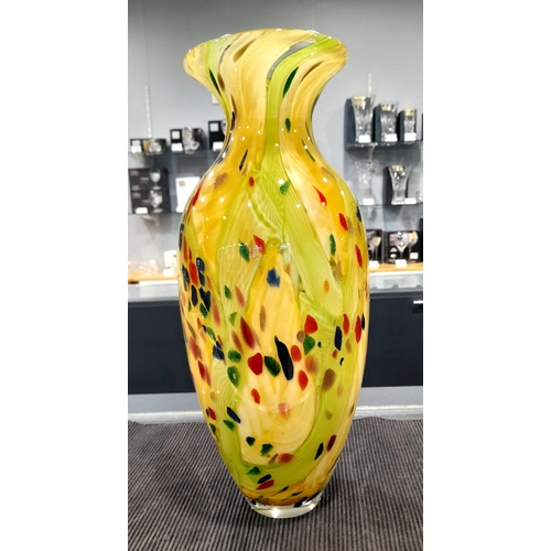 Zibo Art Glass Pietra Dura Vase