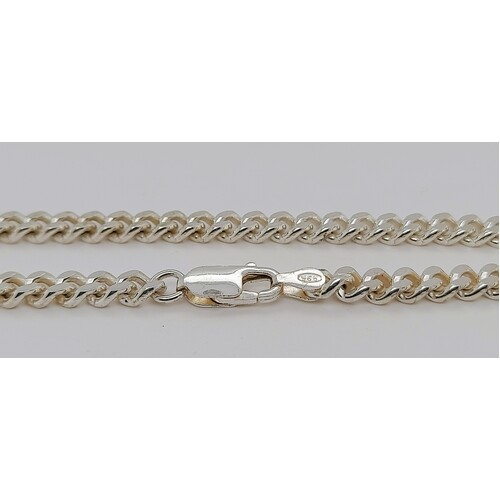Sterling Silver Diamond Cut 80cm Curb Link Chain