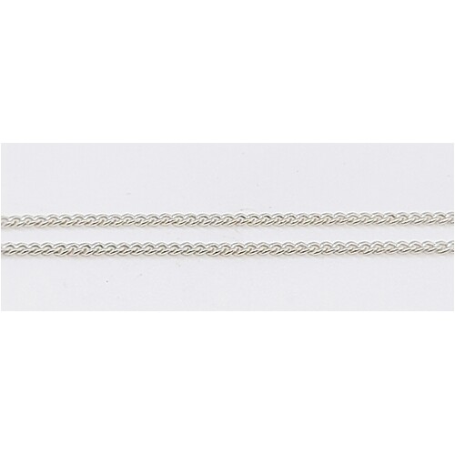 Sterling Silver 1mm Wide 45cm Diamond Cut Curb Link Chain