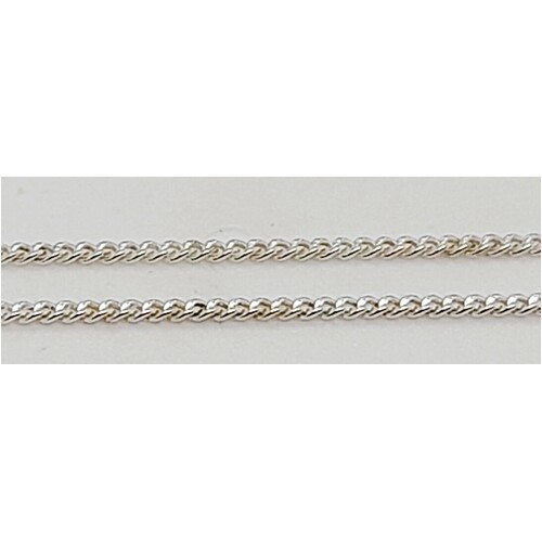 Sterling Silver 1mm Wide 50cm Diamond Cut Curb Link Chain