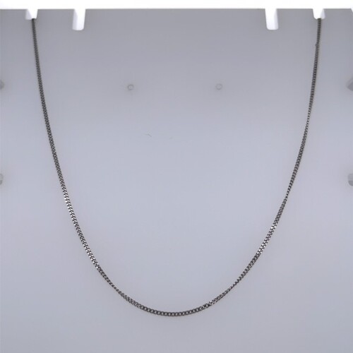 9 Carat White Gold 45cm Diamond Cut Curb Link Chain 